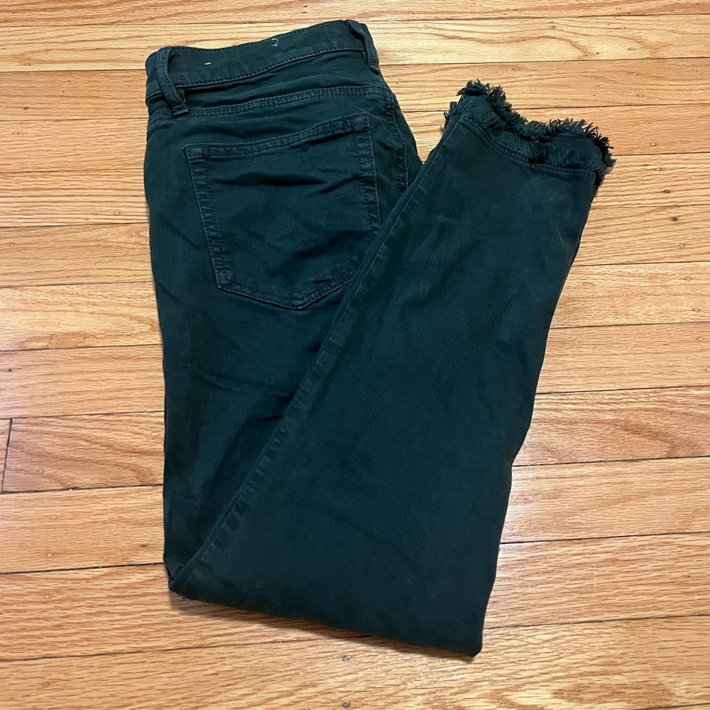 Loft Skinny Modern Crop Dark Green 27/4